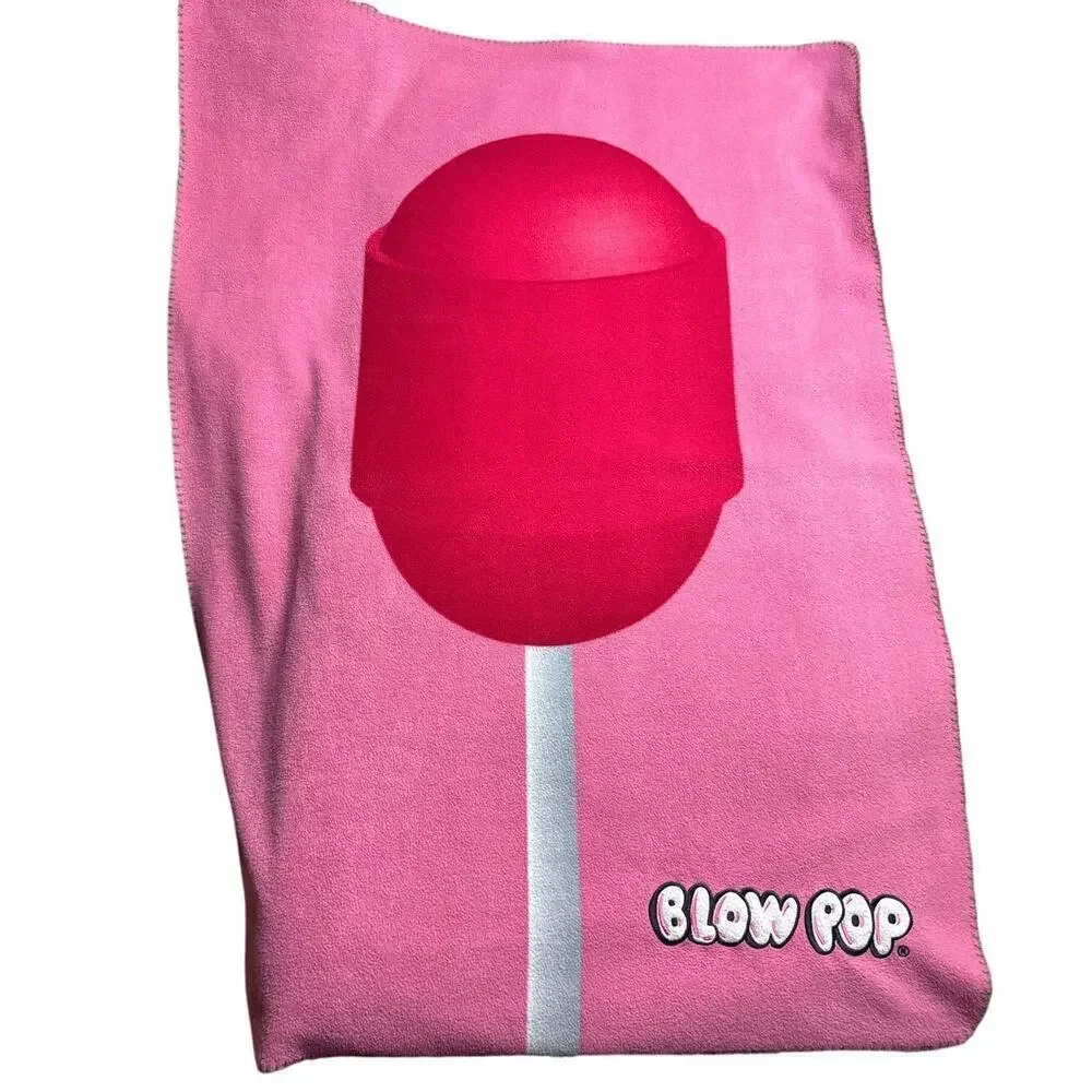 Vintage Blow Pop Blanket 45”x34” Throw with Red Lollipop Graphic